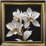 White and Gold Orchids- Framed Wall Art