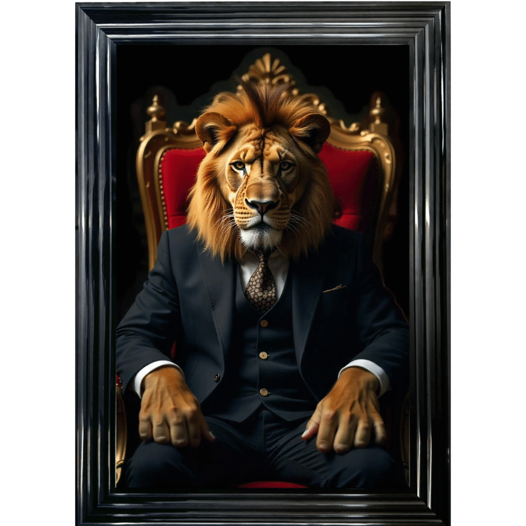 Lion Boss - Framed Animal Wall Art