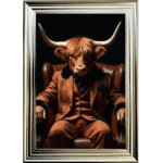 Highland Cow Boss - Framed Animal Wall Art