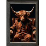Highland Cow Boss - Framed Animal Wall Art
