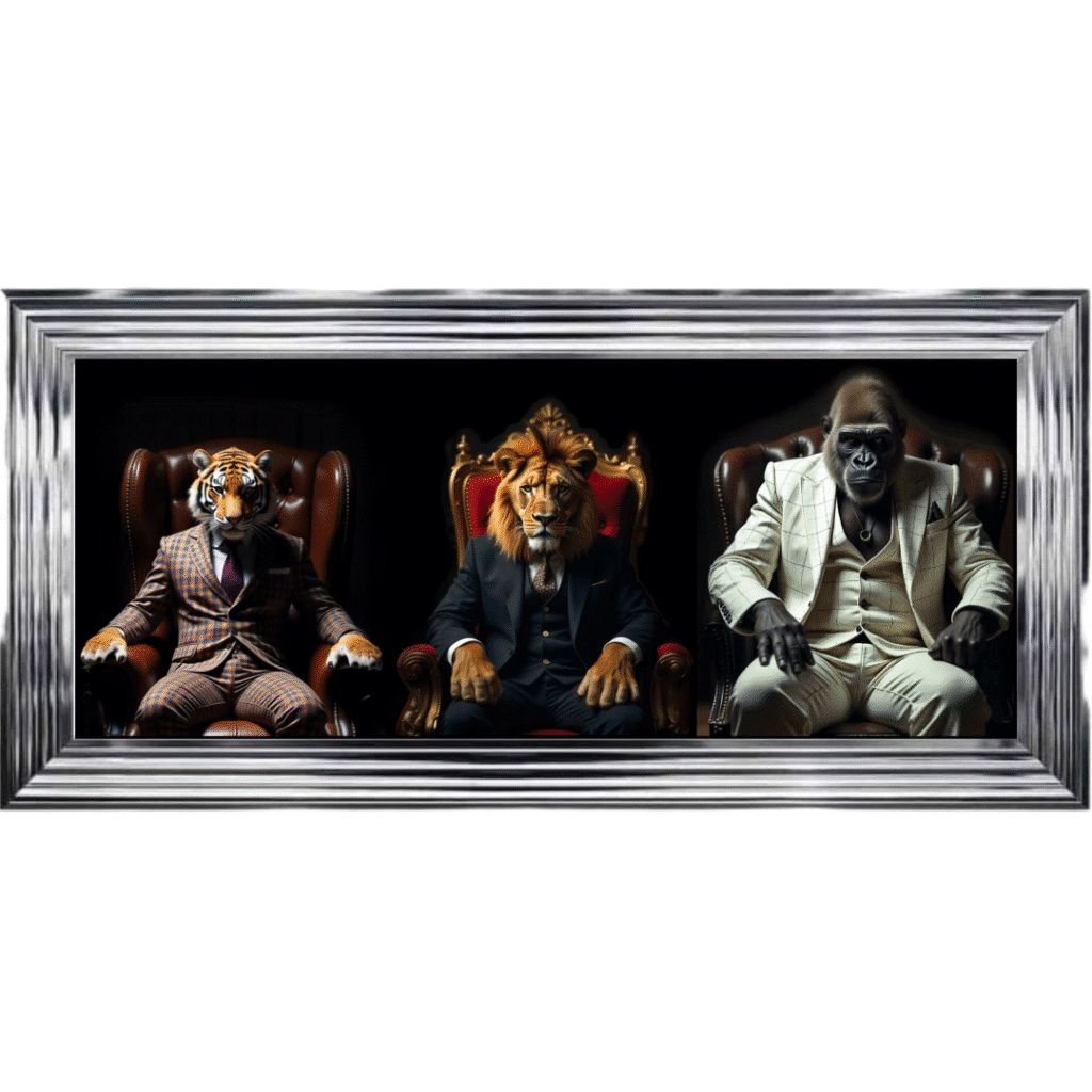 Jungle Mafia Bosses - Framed Animal Wall Art