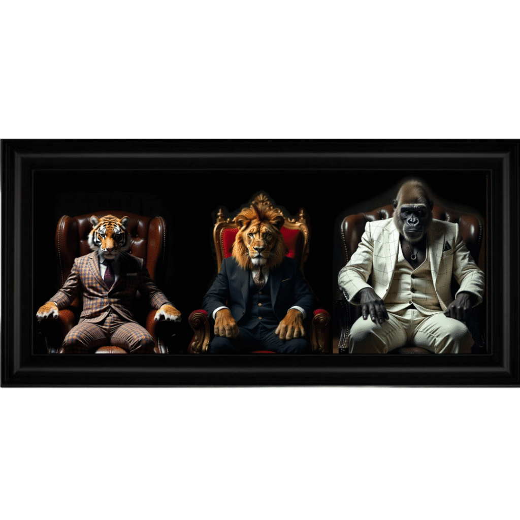 Jungle Mafia Bosses - Framed Animal Wall Art