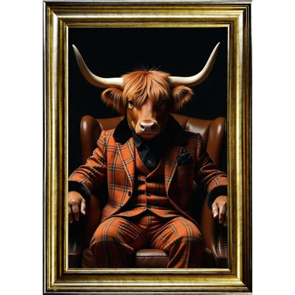 Highland Cow Boss - Framed Animal Wall Art