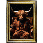 Highland Cow Boss - Framed Animal Wall Art