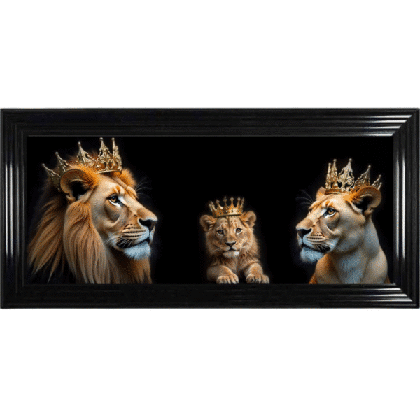 Royal Lion Family 1 Boy Cub - Framed Wall Art