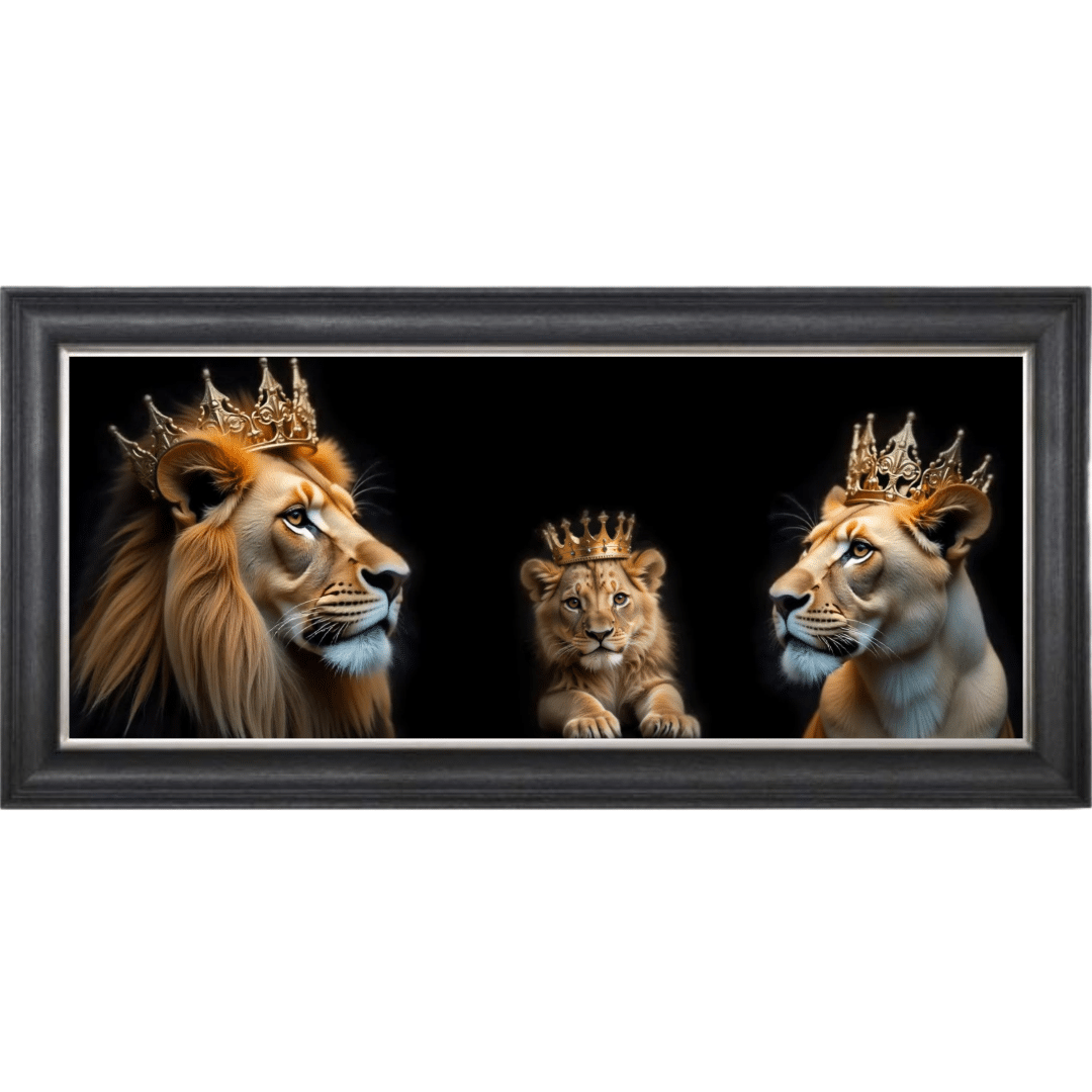 Untitled - 2025-05-17T170648.432 Royal Lion Family 1 Boy Cub - Framed Wall Art