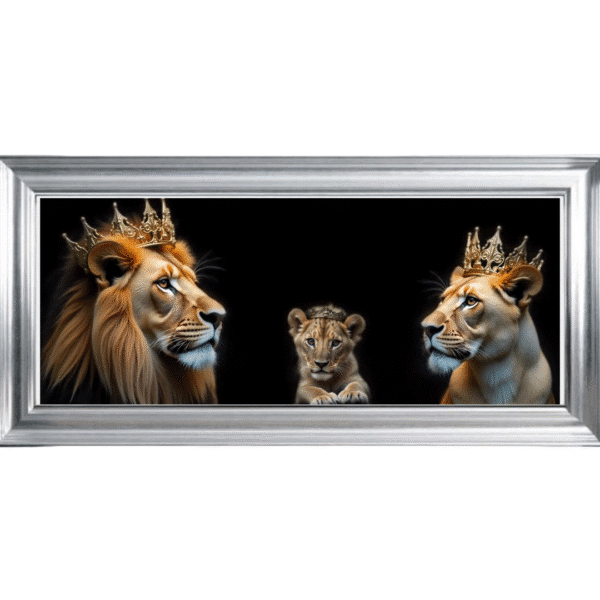 Royal Lion Family 1 Girl Cub - Framed Wall Art