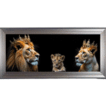 Royal Lion Family 1 Girl Cub - Framed Wall Art
