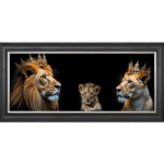 Royal Lion Family 1 Girl Cub - Framed Wall Art