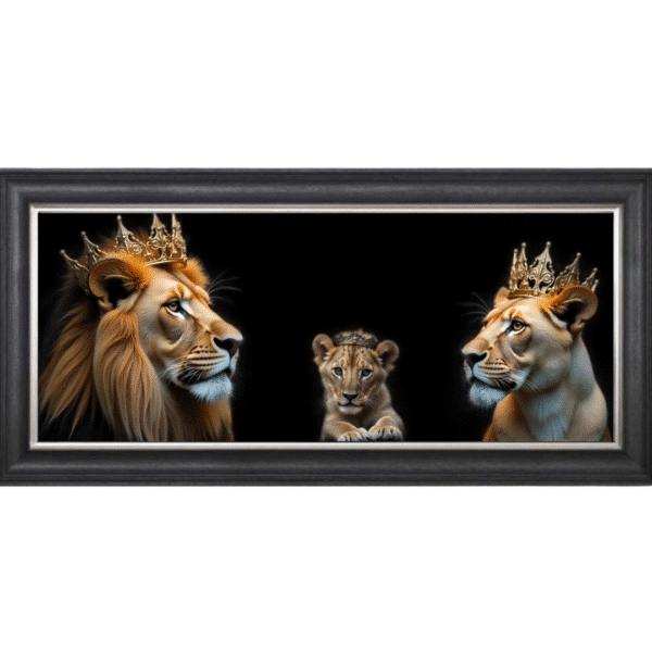 Royal Lion Family 1 Girl Cub - Framed Wall Art
