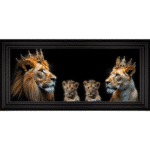 Royal Lion Family 2 Girl Cubs - Framed Wall Art