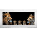 Royal Lion Family 3 Girl Cubs - Framed Wall Art