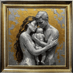 Family Embrace - Abstract Framed Wall Art