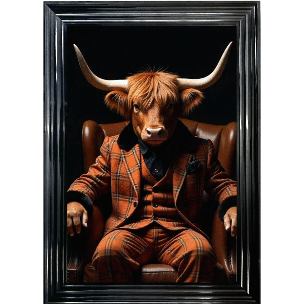 Highland Cow Boss - Framed Animal Wall Art