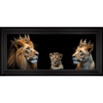 Royal Lion Family 1 Girl Cub - Framed Wall Art