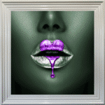 Loveheart Purple Lips - Framed wall art