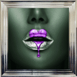 Loveheart Purple Lips - Framed wall art