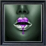 Loveheart Purple Lips - Framed wall art