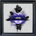 Black Rose Purple Lips - Framed wall art