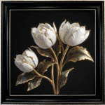 White and Gold Tulips- Framed Wall Art