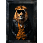 Lion with shades - Framed Animal Wall Art