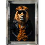 Lion with shades - Framed Animal Wall Art