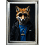 Fox with shades - Framed Animal Wall Art