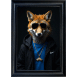 Fox with shades - Framed Animal Wall Art