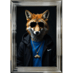 Fox with shades - Framed Animal Wall Art