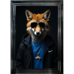 Fox with shades - Framed Animal Wall Art