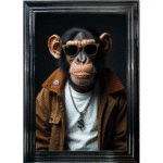 Chimp with shades - Framed Animal Wall Art