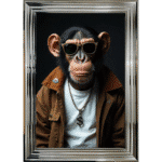 Chimp with shades - Framed Animal Wall Art