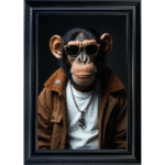 Chimp with shades - Framed Animal Wall Art