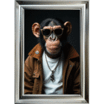 Chimp with shades - Framed Animal Wall Art