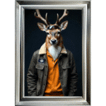 Stag with shades - Framed Animal Wall Art