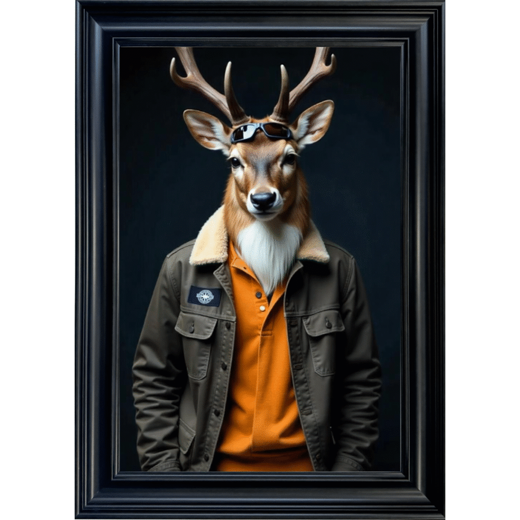 Stag with shades - Framed Animal Wall Art