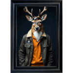 Stag with shades - Framed Animal Wall Art