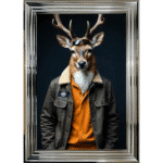 Stag with shades - Framed Animal Wall Art