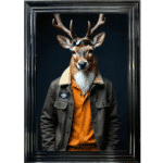 Stag with shades - Framed Animal Wall Art