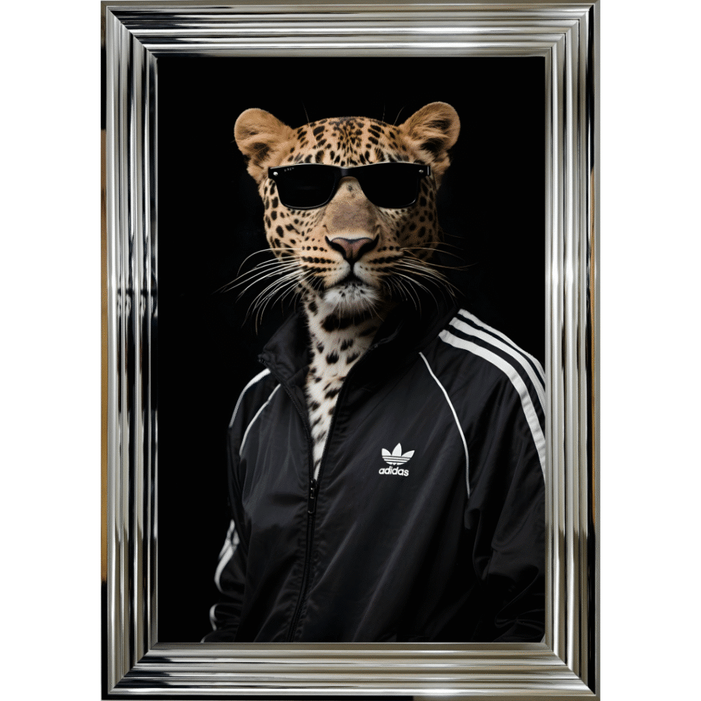 Leopard with shades - Framed Animal Wall Art