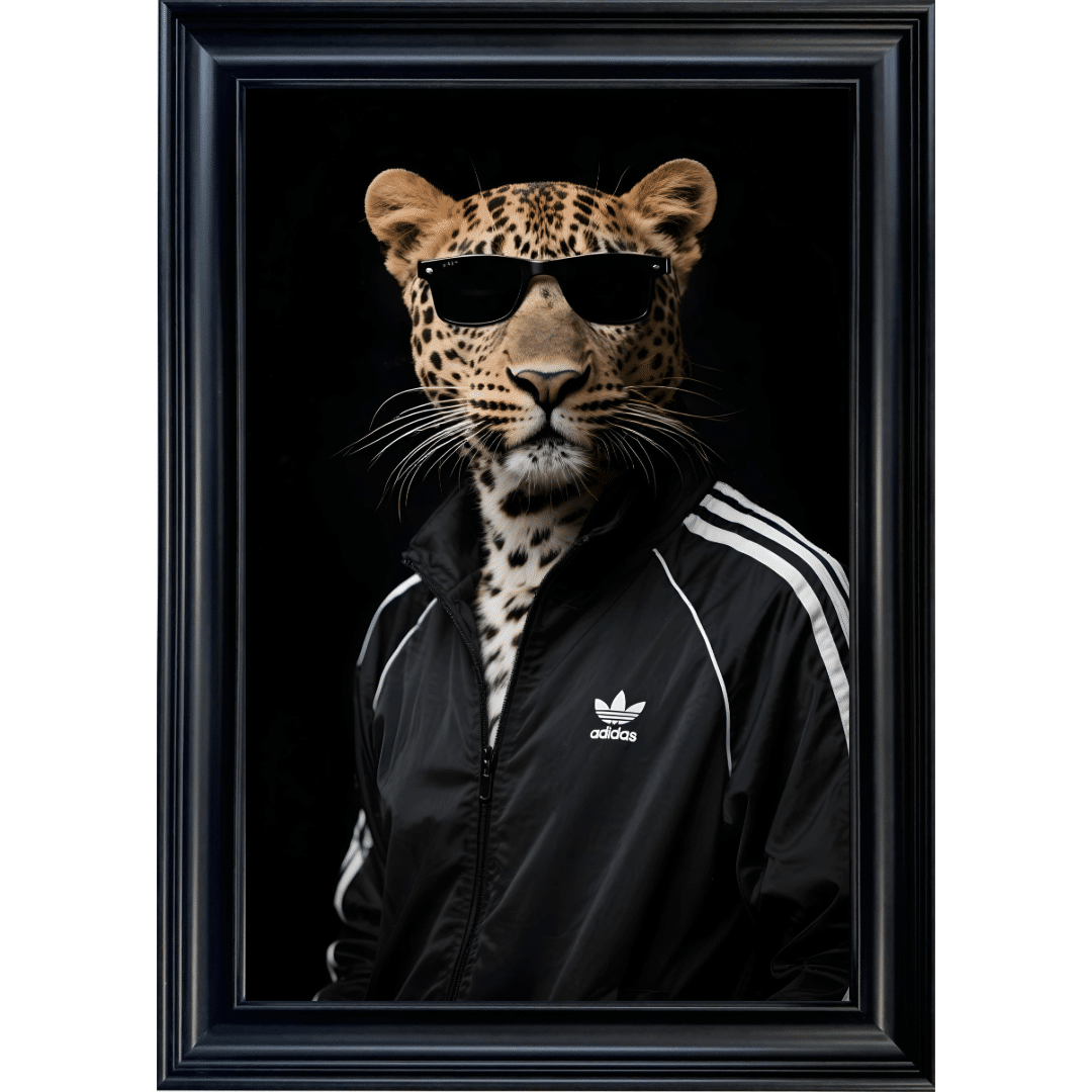 Untitled - 2025-07-04T165313.461 Leopard with shades - Framed Animal Wall Art