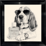 Basset puppy with attitude framed wall art