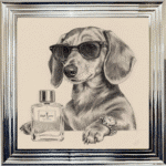 Dachshund puppy with attitude framed wall art
