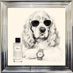 Spaniel puppy with attitude framed wall art
