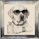 Labrador puppy with attitude framed wall art