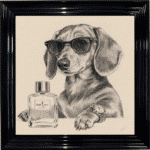 Dachshund puppy with attitude framed wall art