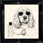 Spaniel puppy with attitude framed wall art