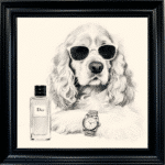 Spaniel puppy with attitude framed wall art