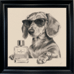 Dachshund puppy with attitude framed wall art