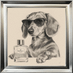 Dachshund puppy with attitude framed wall art